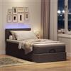 vidaXL Ottomana con materasso e LED in tessuto marrone scuro 100x200 cm