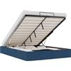 vidaXL Ottoman letto senza materasso blu 140x200 cm tessuto