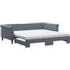 vidaXL Letto da giorno allungabile con materassi grigio scuro 100x200 cm in velluto