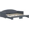 vidaXL Letto da giorno allungabile grigio scuro 100x200 cm in velluto