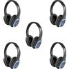 Retekess TA004 Silent Disco Starter, cuffie wireless per TV, 3 canali, portata di 200 m, set di cuffie Silent Disco per feste (5 pezzi)