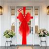NoxGule Fiocco per Porta Natalizio,Fiocco Rosso Porta Natale,Nastro Natalizio per Porta,Fiocco Porta Natalizio,Tessuto in Organza per Feste di Matrimonio Natalizie Alberi Natale Finestre,60cm X 80cm
