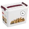 SUNWARE perfectly organised Sunware Q-line Porta Crocchette Cane 9L - 30x20x22cm - Contenitore Cibo Cani e Gatti - Impilabile Bianco Bordeaux