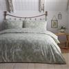 Dreams & Drapes - Copripiumino Verde Salvia Coniglio Primavera - Letto Singolo (135 x 200cm) - Design Reversibile - Facile da pulire - 1 federa - Biancheria da letto bianca con fiori e coniglietti