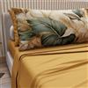 PETTI Artigiani Italiani - Lenzuola in Cotone con Federe in Stampa Digitale, Lenzuolo Singolo, Completo Letto Fantasia Floreale 165 Ocra, 100% Made in Italy
