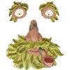 Relaxdays Accessori Decorativi per Alberi, Set 3 Parti Raffiguranti il Viso di un Uomo Anziano Poliresina, Verde Marrone