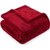 PAVILIA Morbida coperta in pile di flanella doppia, bordeaux, marrone, rosso, strutturata, decorativa, in velluto, per divano e letto, in microfibra, calda e leggera, motivo jacquard con foglie, 60 x