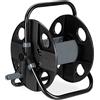 Relaxdays Avvolgitubo, Carrello Bobina Riavvolgitubi, Pompe da 30m 1/2, per Irrigazione, Acciaio, Plastica, Nero Grigio