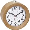 TFA Dostmann sveglia analogica in legno, 60.1039.05, movimento silenzioso, in faggio, sveglia con funzione snooze, marrone