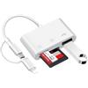 Luonanava Lettore Schede SD per iPhone, USB C Lightning Adattatore per Lettore di Schede SD, Lettore di Schede di Memoria SD/Micro SD, Lettore Schede Memoria per iPhone 17/16/15/iPad/Mac/Android/Samsung