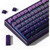 Womier Shine Through PBT, Keycaps 60 75 100% Cherry profilo, tappi per tasti personalizzati Set di copritasti Doubleshot, compatibilità universale per tastiera Cherry Gateron MX Switch, viola sfumato
