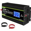 NOVOPAL Power Inverter 24v 220v Onda Pura di Potenza 1500w/3000w Con Display LCD Intelligente-2 EU Presa 1 Usb Uscita and 5 Metri di Telecomandoper per camion camper macchina da caffè