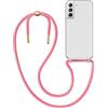 MyGadget Cover per Samsung Galaxy S22 Plus - Custodia con Corda - Case con Cordino Trasparente Antiurto con Laccio | Tracolla - Practical Stylish - Rosa