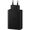 Samsung Caricatore Rapido 65W Trio EP-T6530NBEGEU, Alimentatore Multiplo 3 Porte (2 USB-C + USB-A), Super Fast Charging, Nero, Compatibile Galaxy S, Tab e Dispositivi vari