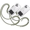 TBOC 2X Cordino Catenella Laccio Strap Porta Cover [Verde Militare] Toppa di Plastica [Nero] per Telefono Cellulare da Collo - Tracolla Catenina Cordini da Cellulari Accessori Universale Laccetti