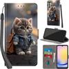 Haninsuze Cover per Samsung Galaxy A25 5G, Gatto | Pelle PU Portafoglio, Porta Carte, Magnetica, Libro, Antiurto Custodia