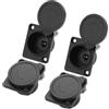 PNGKNYOCN DC 5,5x2,5 mm Presa jack per montaggio su pannello, connettore di alimentazione CC 12 V 3 A con copertura impermeabile per CCTV, strisce LED, altoparlanti per auto（4 Pack）