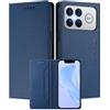 MOJIA Custodia per Xiaomi Poco F8 Ultra, Resistente a Cadute e Graffi, Alta Qualità PU Pelle Stile Portafoglio Cover Folio con Chiusura Magnetica. Dark Blue