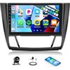 CAMECHO 2+64G Android 15 Carplay Autoradio per BMW 1 Serie E81 E82 E87 E88, Nav Wireless Carplay Android Auto, Schermo da 9 Android Radio WiFi Bluetooth Mirror Link FM/RDS +Telecamera Posteriore