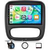 Rimoody 4G+64G 9 Android Autoradio per Renault Trafic Opel Vivaro B FIAT Talento Nissan NV300 con Carplay Android Auto Senza Fili Touchscreen Mirror Link Navi GPS Bluetooth WiFi FM/RDS/EQ SWC Retrocamera