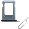 Cemobile Supporto per slot per scheda SIM di ricambio per iPhone 15 e iPhone 15 Plus (versione SIM singola) con anello di tenuta in gomma impermeabile e perno di espulsione aperto (blu)