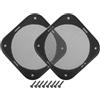 X AUTOHAUX Griglia di protezione universale per altoparlanti auto, 10,2 cm, quadrata, con viti di montaggio, in ABS, colore nero, confezione da 2