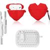 LEWOTE - Copertura Protettiva 3 in 1 Compatibile con Apple Airpods Pro (2a/1a Generazione) con Kit di Pulizia e Portachiavi (Cuore di Diamante)