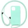 PuYu Zhe Cover con Cordino compatibile con iPhone 12 Mini,Cellulare Girocollo Custodia con Corda Silicone Case TPU Bumper Regolabile Necklace laccio Shell-Menta verde