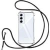 Vauki Cover con Cordino per Samsung Galaxy A55,Custodia con Laccio Collana Tracolla Trasparente Silicone TPU+PC Bumper Back Antigraffio Proteggere Case Corda per Samsung A55,Nero