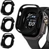 iVoler 3 Pezzi Cover per Apple Watch Ultra 3/2 / Apple Watch Ultra 49mm (Senza Pellicola Protettiva), Sottile Custodia Antiurto e Anti-Graffio Morbida in Silicone TPU iWatch Bumper Case, Nero