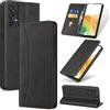 Phoona Cover per Samsung Galaxy A33 5G con 1 Vetro Temperato, Custodia Portafoglio Pelle PU Alta Qualità [Blocco Rfid][Antiurto][Magnetica][Porta Carte][Funzione Supporto] Libro Case Nero