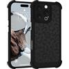 Nuxiady Cover per iPhone 16 Pro Max Sottile Silicone Custodia Antiurto Case Aesthetic Motivo Disegni Antigraffio Bumper Cover per iPhone 16 Pro Max, Leopardo-Nero