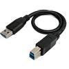 System-S Cavo USB 3.0 30 cm tipo B maschio a spina A adattatore vite nero