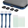 cobee Kit per la Pulizia del Telefono Cellulare, 17 Pezzi Kit spazzole per Pulizia Porta Telefono USB C Spina Antipolvere in Metallo Spazzole per Altoparlanti per Telefono (Nero)