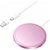 EXW Caricatore wireless per iphone Magnetico, Base di Ricarica Wireless Rapida per iPhone Serie 17/16/15/14/13/12 per AirPods 4/3/2/Pro con Doppia Porta di Ricarica, Rosa(Alimentatore non incluso)