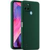 HULLIN Custodia per Telefono in Silicone Colorato, Adatta per Realme C21Y / Realme C25Y (6.5) - Verde scuro