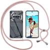 ISOI Cover con Cordino per Nothing Phone 3a, Custodia Trasparente con Collana Tracolla Laccio Collo Ultra Sottile Morbido TPU Silicone Antiurto AntiGraffio Case, Rosa