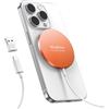 EXW Caricatore wireless per iphone Magnetico, Base di Ricarica Wireless Rapida per iPhone Serie 17/16/15/14/13/12 per AirPods 4/3/2/Pro con Doppia Porta di Ricarica, Arancione(Alimentatore non incluso)