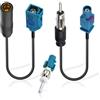 nuluxi Adattatore Antenna Autoradio Adattatore per Antenna Autoradio Kit Cavo Prolunga da Maschio Fakra Z a Spinotto DIN (& Femmina a Presa) & Adattatore per Antenna DAB FM AM Stereo Radio HD Audio