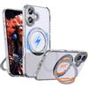 XKchatpt Custodia magnetica con anello ruotabile a 360°Mag-Stand per iPhone 17; cover rigida in silicone antiurto con supporto ad anello per iPhone 17（Trasparente）