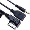 Keple AMI MDI a AUX 3.5mm a USB Adaptateur de câble d'interface pour médias musicaux | Compatibile con Audi A6L Q5 Q7 A8 S5 A5 A4L A3 VW Volkswagen GTI CC Skoda Fabia Octavia radio del veicolo | 1.5m
