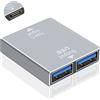 Duttek Adattatore da USB C a USB, connettore adattatore USB C femmina a doppio USB 3.0 femmina, supporto splitter USB C per sincronizzazione dati super veloce per caricabatterie PC portatile
