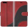BoxTii Cover per Huawei P10, Custodia in PU Pelle Portafoglio per Huawei P10, Magnetica Cover a Libro con Slot per Schede, Rosso