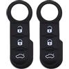 eMagTech 2 custodie protettive per chiave auto, a 3 pulsanti, in silicone, compatibili con Fiat 500 Abarth Panda Punto Bravo Impermeabile Antigraffio Auto
