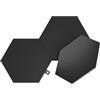 Nanoleaf Shapes Ultra Black Hexagon Expansion Pack, 3 Esagoni LED Aggiuntivi RGBW - Applique da Parete Interno Modulari, Luci Led 16M Colori WiFi, Funziona con Alexa, Sincronia Musica e Monitor
