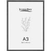 Icona Bay - Cornice in vero legno - A3-29,7x42 cm - Nero mezzanotte - Stile moderno - Solo da parete - Collezione Wood
