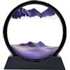 AzureLeap Sabbia in Movimento Liquido, Paesaggio 3D con Sabbia Marina, Decorazione Rotonda in Vetro per Scrivania, Casa e Ufficio（Viola-7 pollici）
