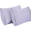 Lirex 2-Pack Federe per Cuscini, 100% Cotone Traspirante Federe Pillow Covers, 50 x 91 cm, Viola Lavanda