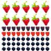 Attuslla 60 Pz Artificiali Frutta, Ciliegie Artificiali Frutta Artificiale Fragola Decorativa Artificiale Rosso Fragola per La Decorazione Della Festa di Casa Cucina Fotografia Prop