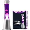 I-TOTAL® Lampada Lava Gravity Colorata - Effetto Bolle Ipnotico, Design Retrò, Cera Fluida, Luce Rilassante, Lampada Decorativa per Casa e Ufficio (Base Argentata Liquido Viola Cera Bianca)